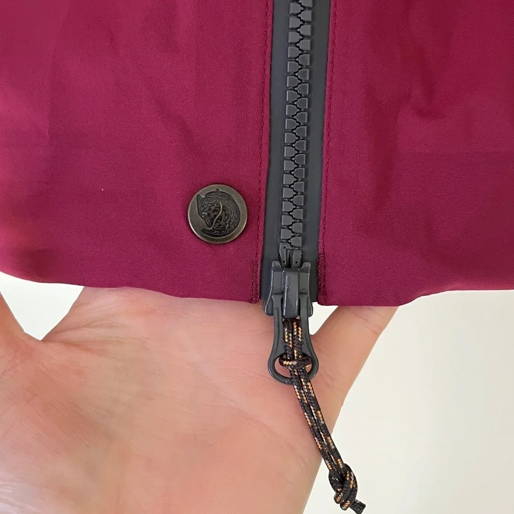 Fjallraven Dark Fuchsia Waterproof Keb Eco-Shell Jacket Sz XS - Picture 9 of 16